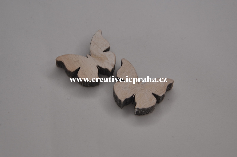 dřevo - motýl 3cm/1ks - vintage